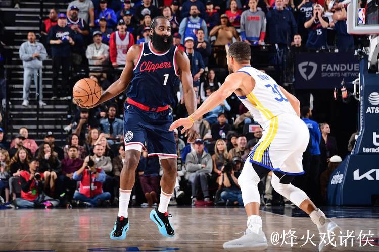 哈登三双库里26分 快船力克勇士终结其3连胜